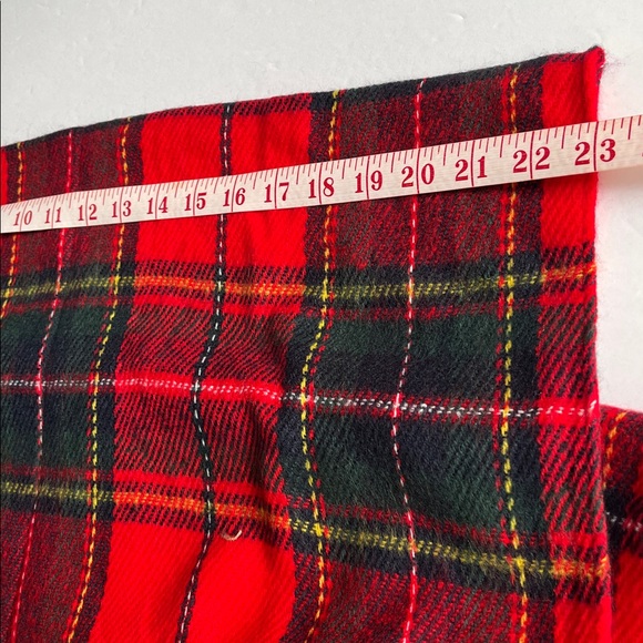 Red Plaid Scarf Fringe Oblong Shawl Wrap Wander Agio NWT - Picture 8 of 14